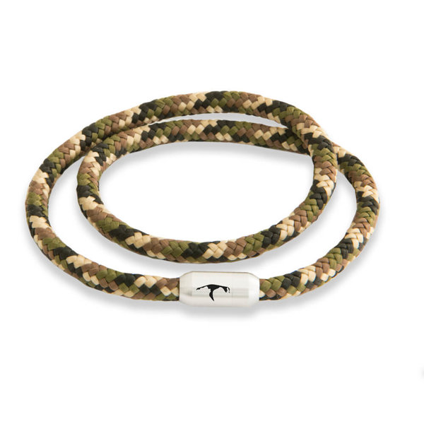 Original SYLT Segeltau Wickelarmband, "Camouflage", geflochten, Gravur, 6mm Ø, Magnetverschluss