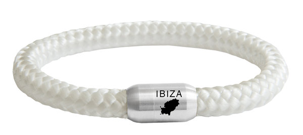 Original IBIZA Segeltau Armband, 8mm Ø, geflochten, Gravur, Magnetverschluss