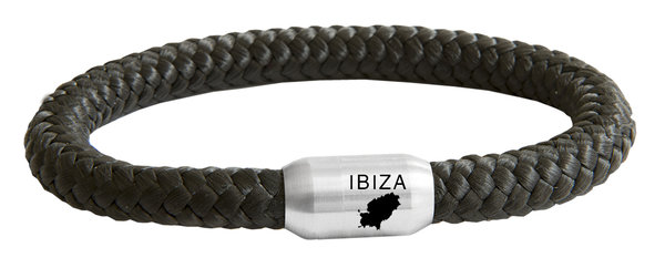 Original IBIZA Segeltau Armband, 8mm Ø, geflochten, Gravur, Magnetverschluss