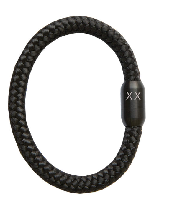 Segeltau Gravur Initialen-Armband, Magnetverschluss, 8 mm  Durchmesser, Wunschname