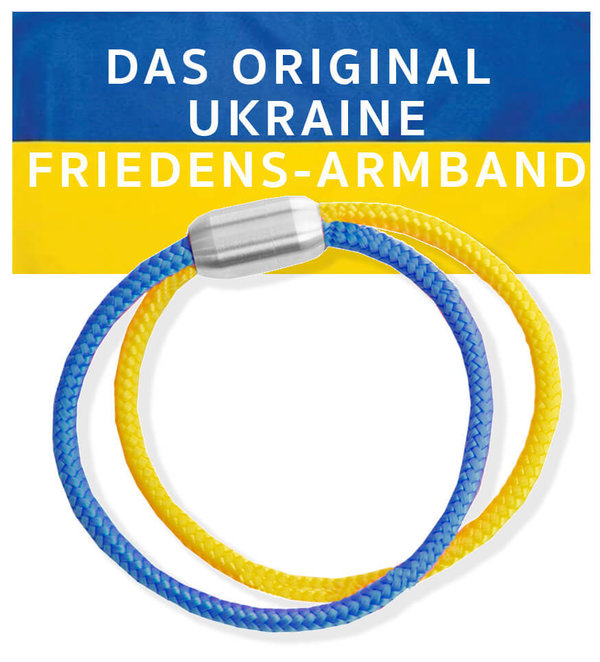 Ukrainisches Unisex Segeltau-Armband, Freundschaftsarmband, Ukrainische Flagge, Magnetverschluss