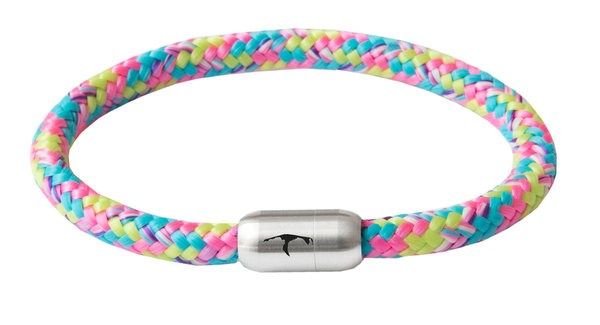 Sylt Segeltau Armband, Colorful, 6 mm Durchmesser Ø, Edelstahl Magnetverschluss, Gravur, Sylt-Style